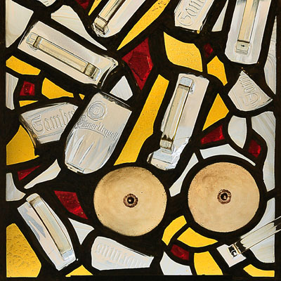 COLLECTION OF THE STAINED GLASS FOR THE RESTAURANT „U MILOSRDNÝCH“, PRAGUE – STARÉ MĚSTO, ARTIST: PETR COUFAL, : 2010/2012